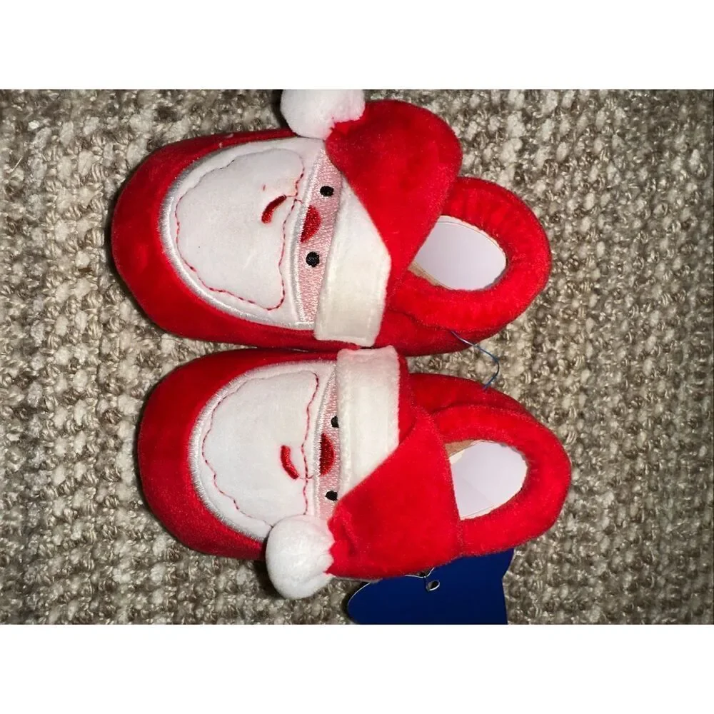 Infant Santa slippers size 3 New Christmas